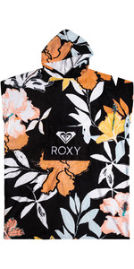 2022 Roxy Womens Stay Magical Printed Changing Robe / Poncho ERJAA03976 - Anthracite / Island Vibes